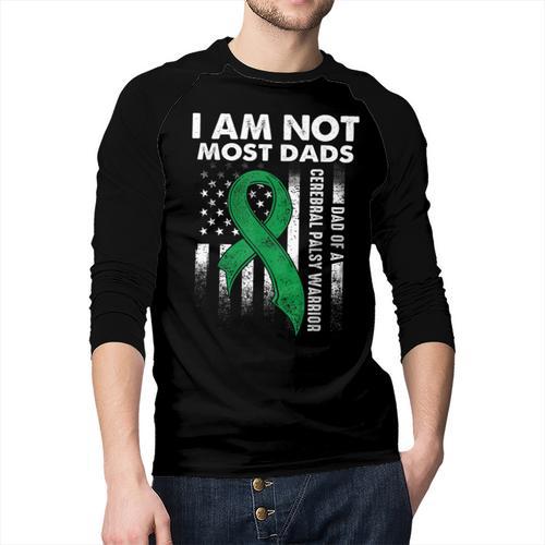 Cerebral Palsy CP Awareness Most Dads Warrior Survivor DA1 Men Baseball Raglan Shirt - Father's Day Fun