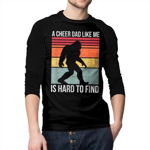 Cheer Dad Cheerleading Bigfoot Men Baseball Raglan Shirt - Father's Day Fun