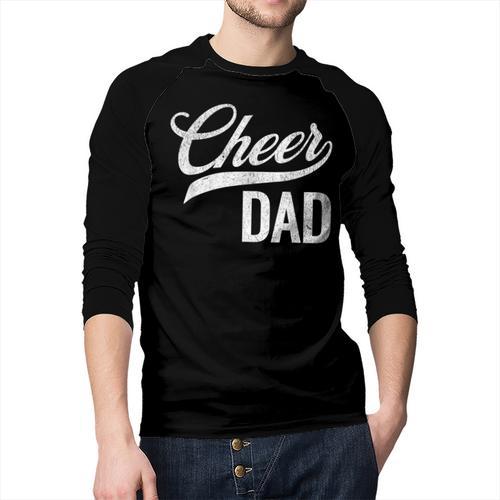 Cheer Dad Green Cheerleading Matching Parents Men Baseball Raglan Shirt - Father's Day Fun