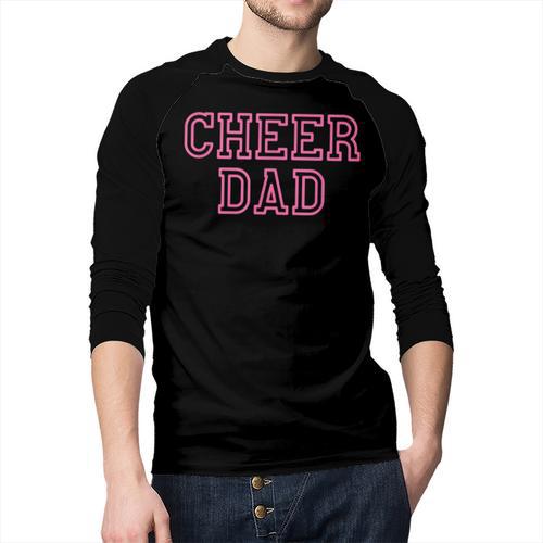Cheer Dad Pink Cheerleading Men Baseball Raglan Shirt - Father's Day Fun