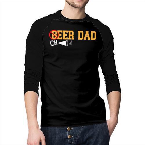 Cheerleader Dad Beer Cheerleading Cheer Dad Men Baseball Raglan Shirt - Father's Day Fun