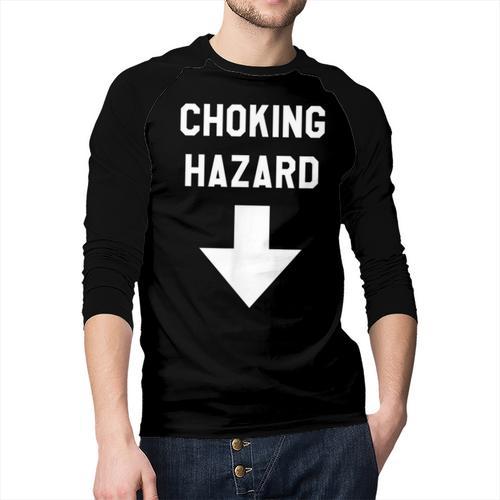 Choking Hazard Adult Dad Joke Men Baseball Raglan Shirt - Father's Day Fun