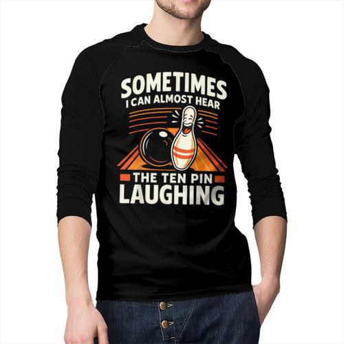 Cool Bowling Men Dad Bowler Fun Crazy Best Bowling Men Baseball Raglan Shirt - Father's Day Fun