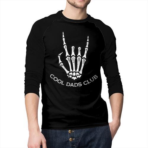 Cool Dads Club Skeleton Rock Pocket Fathers Day Rocker Hand Men Baseball Raglan Shirt - Father's Day Fun