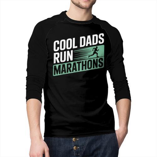 Cool Dads Run Marathons Marathon Running Runner Men Baseball Raglan Shirt - Father's Day Fun