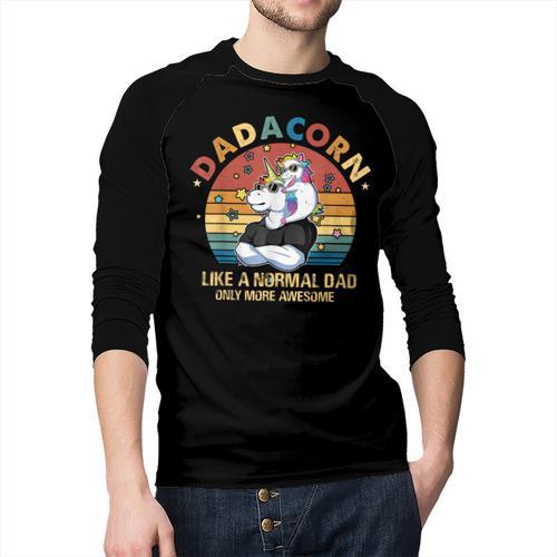 Cute Dadacorn Like A Normal Dad Only More Awesome Daddy Men Baseball Raglan Shirt - Father's Day Fun