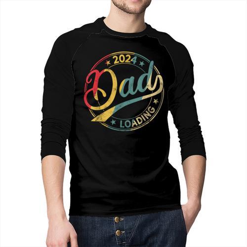 Dad 2024 Loading Men Baseball Raglan Shirt - Father's Day Fun