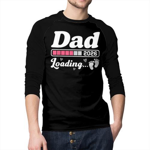 Dad To Be 2026 Loading Pink Pregnancy Reveal New Dad Daddy Men Baseball Raglan Shirt - Father's Day Fun