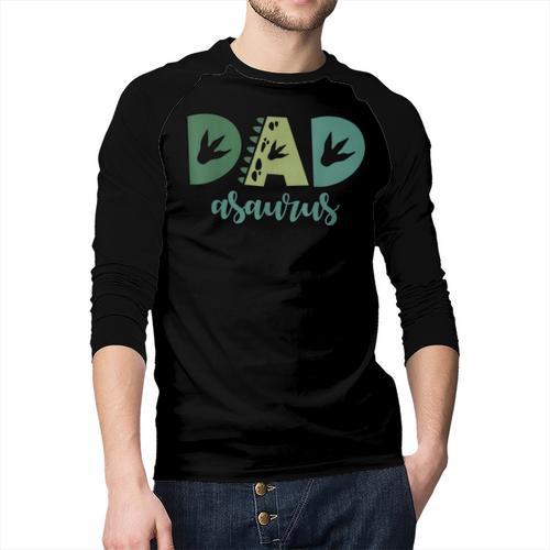 Dad Asaurus Dinosaur Birthday Mom Dad Birthday Boy T-Rex Men Baseball Raglan Shirt - Father's Day Fun