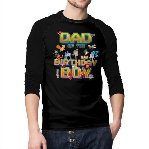 Dad Of The Birthday Boy Brainrot Meme Kids Teens Boys Men Baseball Raglan Shirt - Father's Day Fun