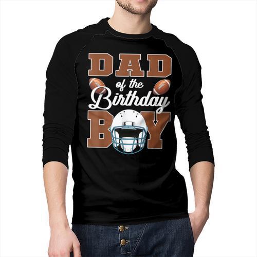 Dad Of The Birthday Boy Football Party Family Matching Men Baseball Raglan Shirt - Father's Day Fun