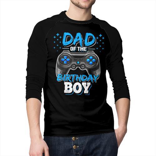 Dad Of The Birthday Boy Matching Video Gamer Birthday Party Men Baseball Raglan Shirt - Father's Day Fun
