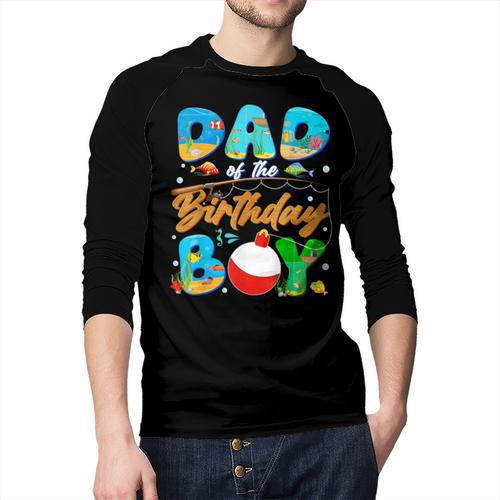 Dad Of The Birthday Boy Ofishally One Family Matching Party Men Baseball Raglan Shirt - Father's Day Fun