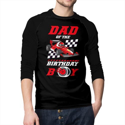 Dad Of The Birthday Boy Pit Crew Race Car Matching Family Men Baseball Raglan Shirt - Father's Day Fun