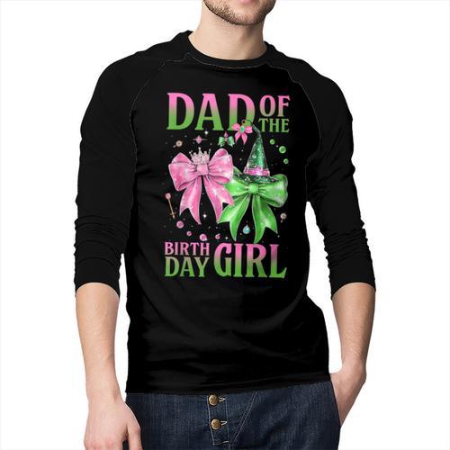 Dad Of The Birthday Girl Coquette Matching Family Party Men Baseball Raglan Shirt - Father's Day Fun
