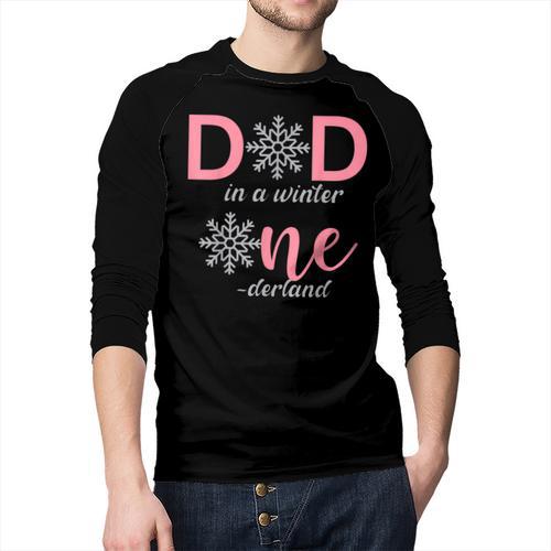 Dad Of The Birthday For Girl Winter Onederland 1st Birthday Men Baseball Raglan Shirt - Father's Day Fun