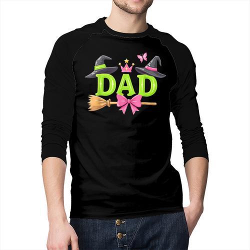 Dad Of The Birthday Girl Witch Family Party Decorations Men Baseball Raglan Shirt - Father's Day Fun
