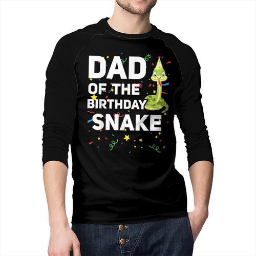Dad Of The Birthday Snake Themed Birthday Party Men Baseball Raglan Shirt - Father's Day Fun