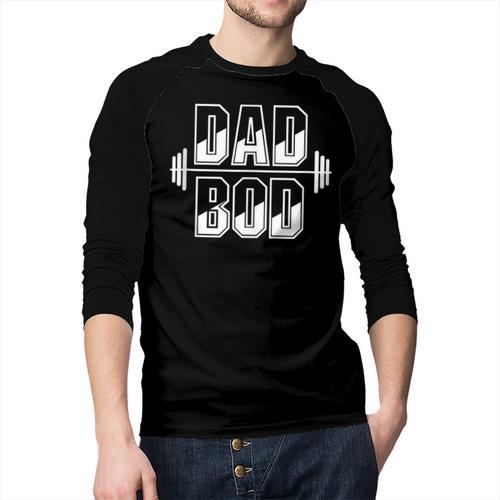 Dad BOD Gym Workout Small Men Baseball Raglan Shirt - Father's Day Fun