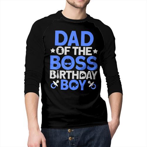 Dad Of The Boss Birthday Party Outfit Like A Boss Dad Men Baseball Raglan Shirt - Father's Day Fun