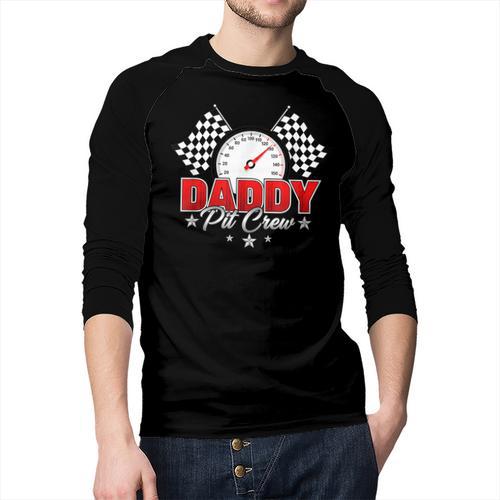 Dad Daddy Pit Crew Race Car Birthday Racing Party Men Baseball Raglan Shirt - Father's Day Fun