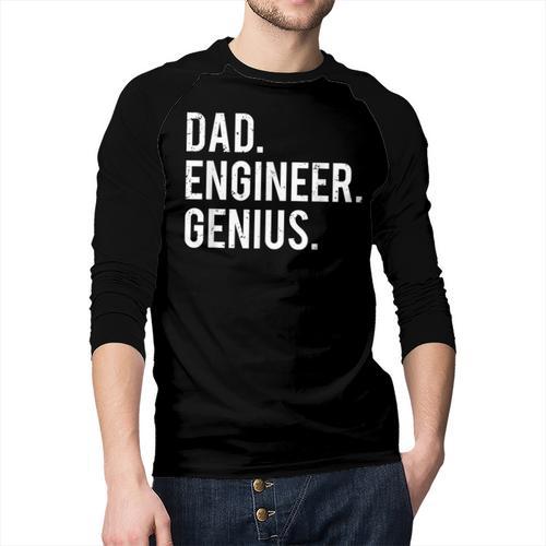 Dad Engineer Genius Cute Engineering Father Men Baseball Raglan Shirt - Father's Day Fun