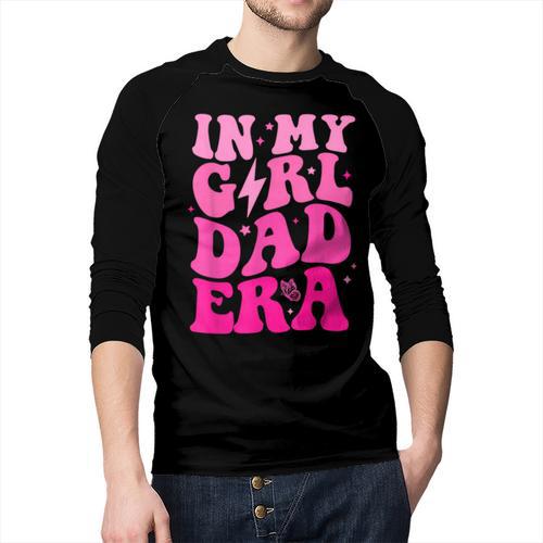 In My Dad Era Girl Groovy Retro Papa Fathers Day Men Baseball Raglan Shirt - Father's Day Fun