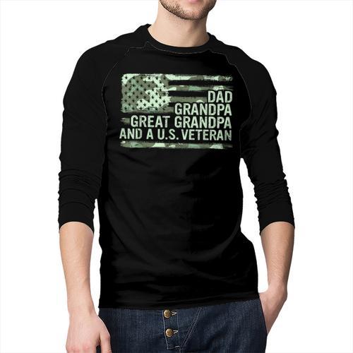Dad Grandpa Great Grandpa Veteran Fathers Day Great Grandpa Men Baseball Raglan Shirt - Father's Day Fun