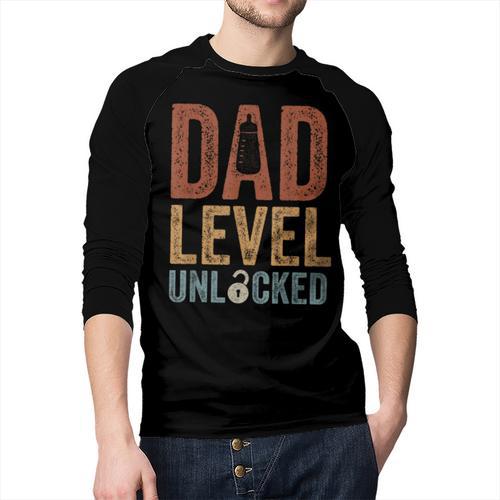 Dad Level Unlocked Father To Be New Daddy Men Baseball Raglan Shirt - Father's Day Fun