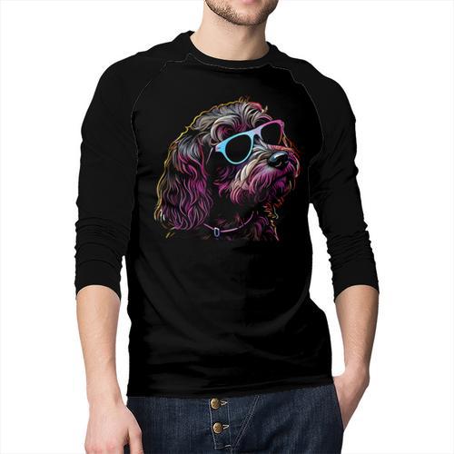 Dad Mom Cool Dog Sunglasses Cockapoo Men Baseball Raglan Shirt - Father's Day Fun