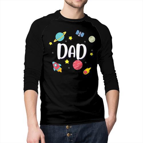 Dad Outer Space Galaxy Birthday For Family Men Baseball Raglan Shirt - Father's Day Fun