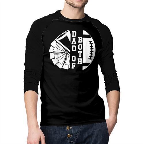 Dad Of Both Proud Football And Cheer Dad Men Baseball Raglan Shirt - Father's Day Fun