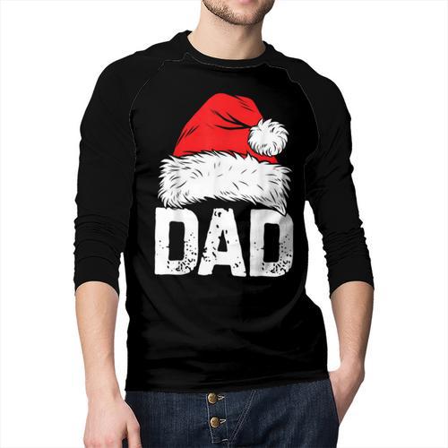 Dad Santa Christmas Family Matching Pajamas Papa Xmas Father Short Sleeve Men Baseball Raglan Shirt - Father's Day Fun