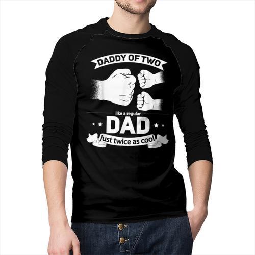 Dad Squared Fathers Day Dad Of Two Cool Daddy Of 2 Men Baseball Raglan Shirt - Father's Day Fun