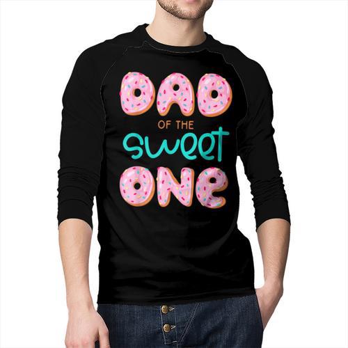 Dad Of Sweet One First Birthday Matching Family Donut Theme Men Baseball Raglan Shirt - Father's Day Fun