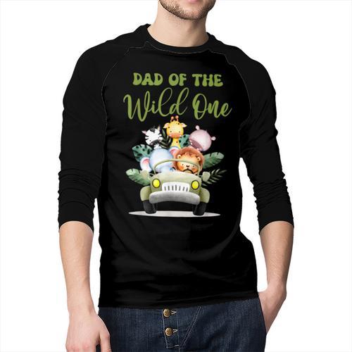 Dad Of The Wild One 1st Birthday Safari Family Matching Men Baseball Raglan Shirt - Father's Day Fun