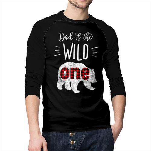 Dad Of The Wild One Shirt Bear Lumberjack 1st Birthday Tee Men Baseball Raglan Shirt - Father's Day Fun