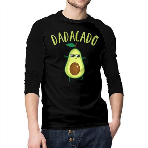 Dadacado Cute Daddy Avocado Pregnant Dad Father Day Men Baseball Raglan Shirt - Father's Day Fun