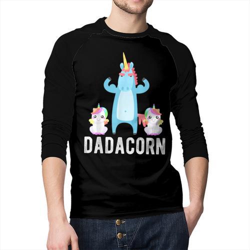 Dadacorn Unicorn Lover Tee For Papa Dad And Kid Men Baseball Raglan Shirt - Father's Day Fun