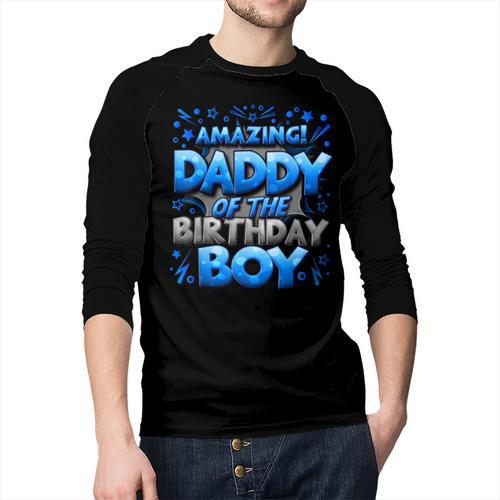 Daddy Of The Birthday Boy Matching Family Father Men Baseball Raglan Shirt - Father's Day Fun