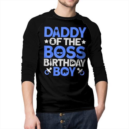 Daddy Of The Boss Birthday Party Outfit Like A Boss Daddy Men Baseball Raglan Shirt - Father's Day Fun