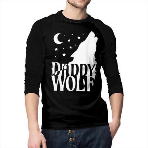 Daddy Wolf Matching Family Tribe Wolves Moon Men Baseball Raglan Shirt - Father's Day Fun