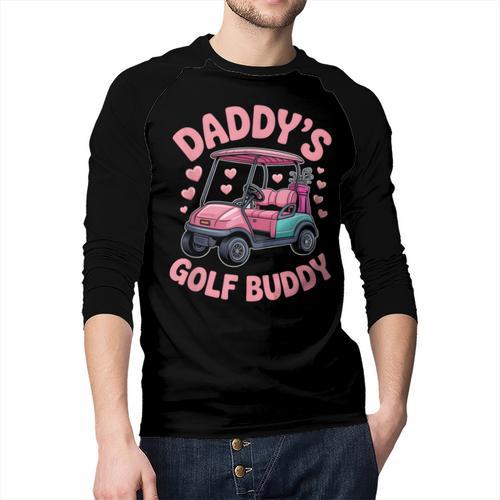 Daddy's Golf Buddy Cute Family Golfer Sport Fan Tee Matching Men Baseball Raglan Shirt - Father's Day Fun