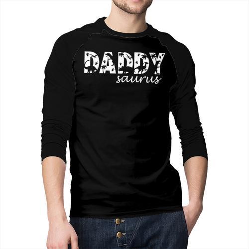 Daddysaurus T Rex Dinosaur Daddy Saurus Dad Family Matching Men Baseball Raglan Shirt - Father's Day Fun