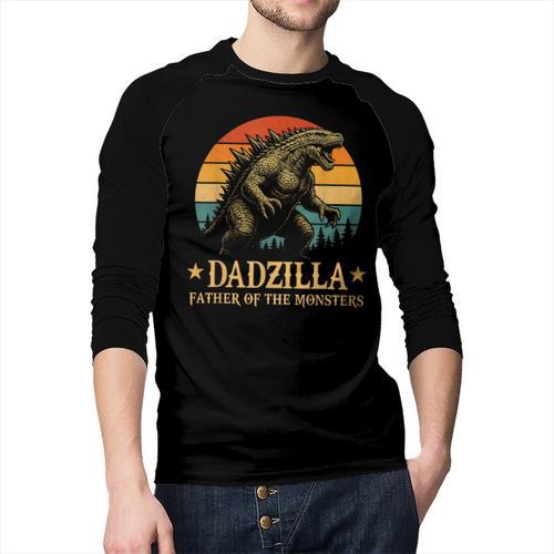 Dadzilla-Father Of The Monsters Dad Father's Day Men Baseball Raglan Shirt - Father's Day Fun