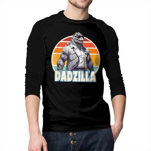 Dadzilla The Rad Dad Kaiju Vibes Men Baseball Raglan Shirt - Father's Day Fun