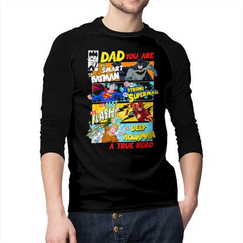 DC Comics Father's Day Justice League Dad Attributes Men Baseball Raglan Shirt - Father's Day Fun