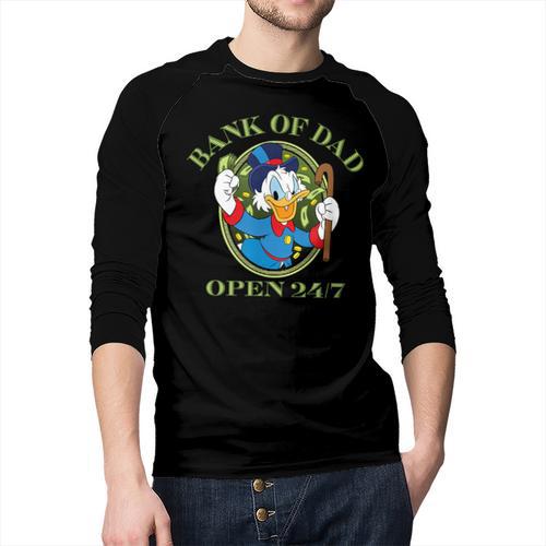 Disney DuckTales Bank Of Dad Small Men Baseball Raglan Shirt - Father's Day Fun