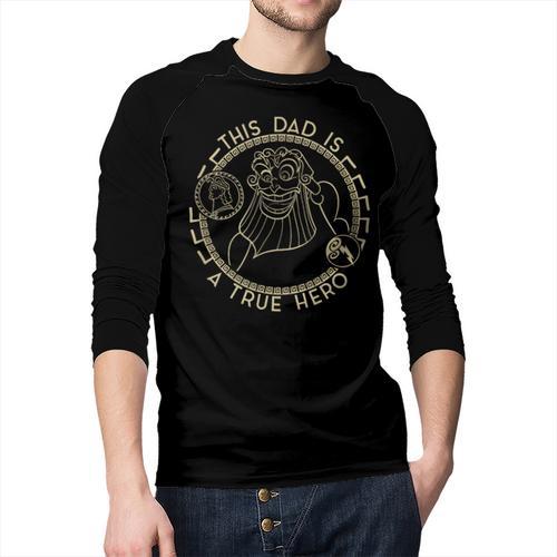 Disney Hercules Father's Day Zeus This Dad Is A True Hero Men Baseball Raglan Shirt - Father's Day Fun
