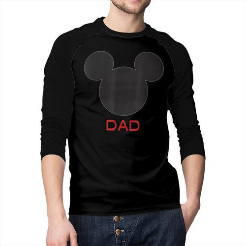 Disney Mickey Mouse Dad Family Small Men Baseball Raglan Shirt - Father's Day Fun